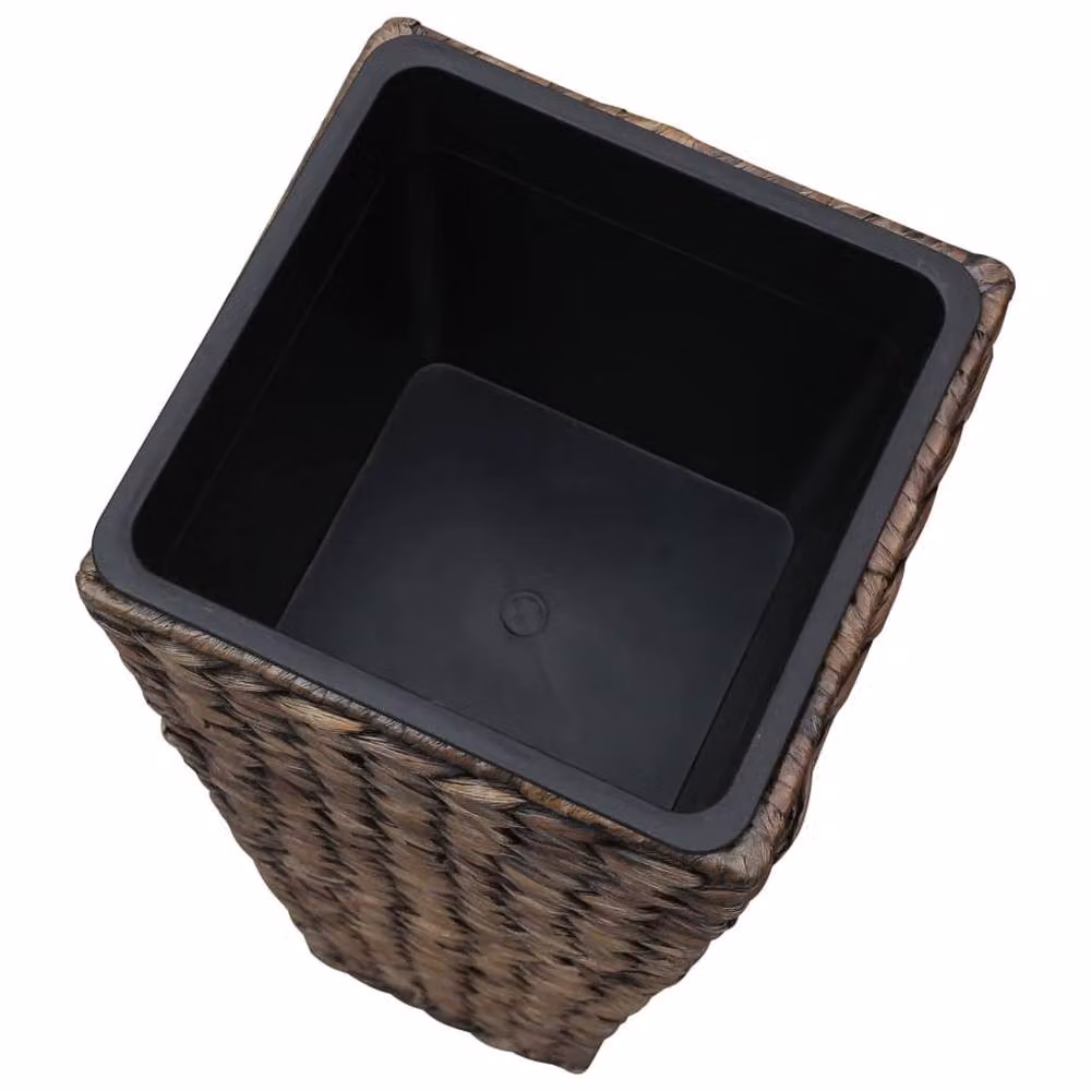 Berkfield Home Garden Set of 3 Water Hyacinth Raised Planter Beds in Dark Brown – 3