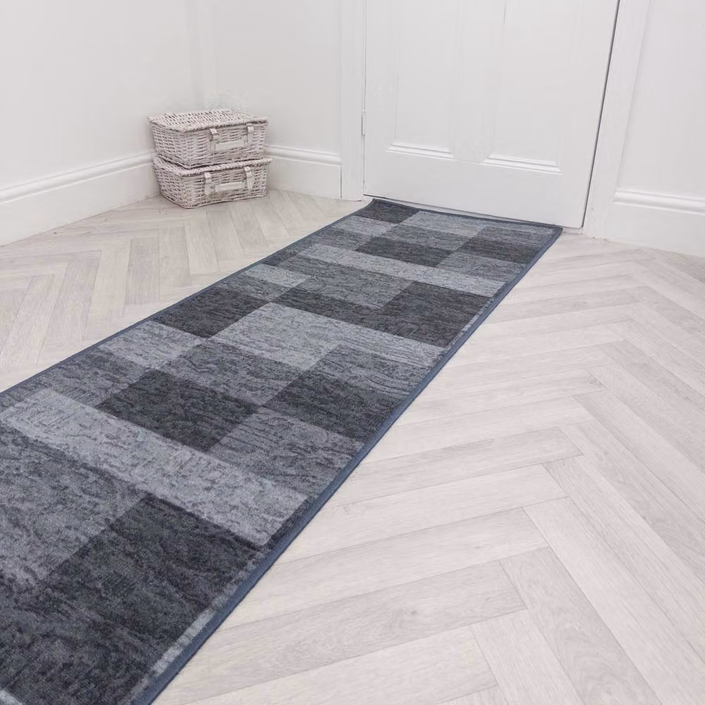runrug Icona Hallway Runner Rug in Grey, Non-Slip and Hardwearing, W: 66 cm, L: 150 cm – 4