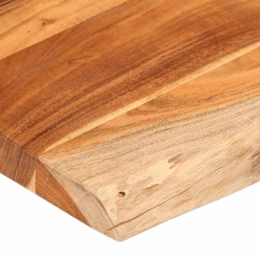 Berkfield Home Rectangular Solid Wood Acacia Live Edge Table Top, Brown, W: 110 cm, D: 60 cm, H: 2.5 cm – 3