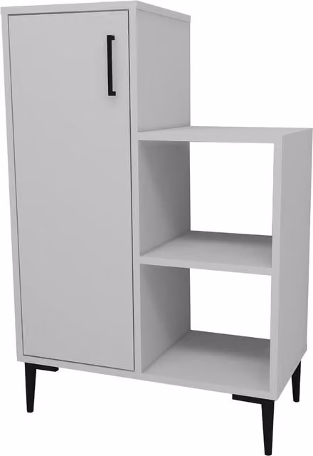 Destina Home Beate Modern White Kitchen Cabinet with Internal Shelves and Hinged Doors