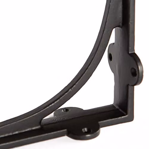 Hammer and Tongs Matt Black Curved Iron Shelf Brackets, Pack of 6, Depth: 150 mm – 3