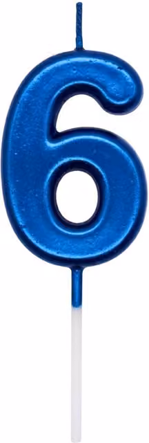 Shatchi Blue Number 6 Birthday Cake Topper Candle – 5