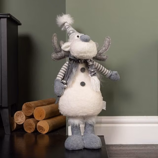 Samuel Alexander Grey Light Up Christmas Standing Reindeer, Height: 56 cm