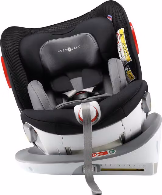 Cozy N Safe Morgan i-Size 360 Spin Rotating Car Seat with Isofix, Black and Grey