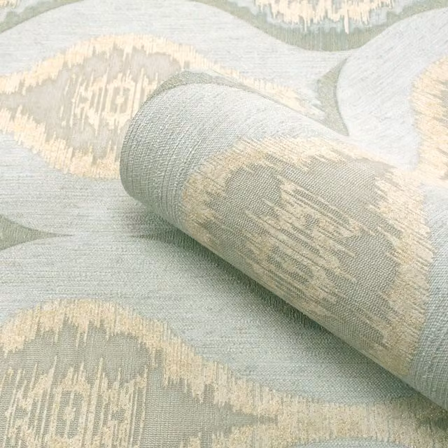 Eleganza Green Abstract Botanical Geometric Italian Vinyl Roll