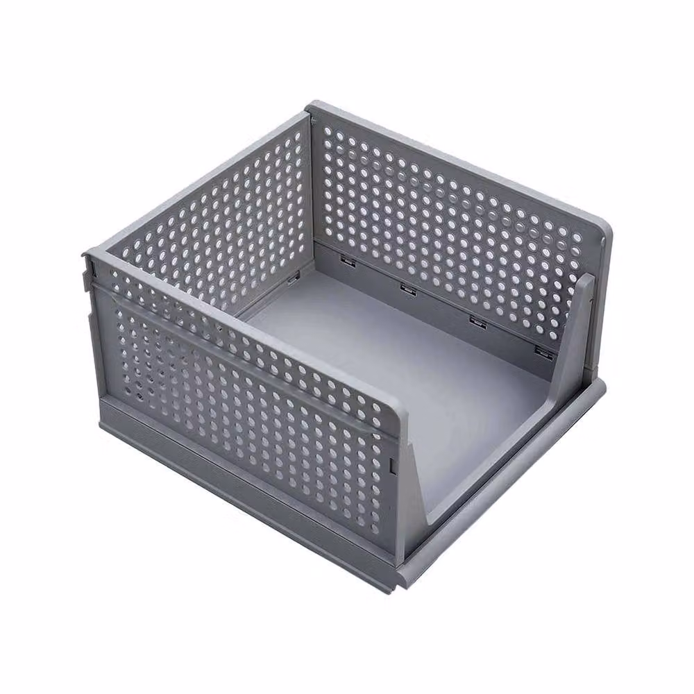 Garden Sanctuary Foldable and Stackable Wardrobe Storage Box Drawer Organiser in Grey, Large – 2