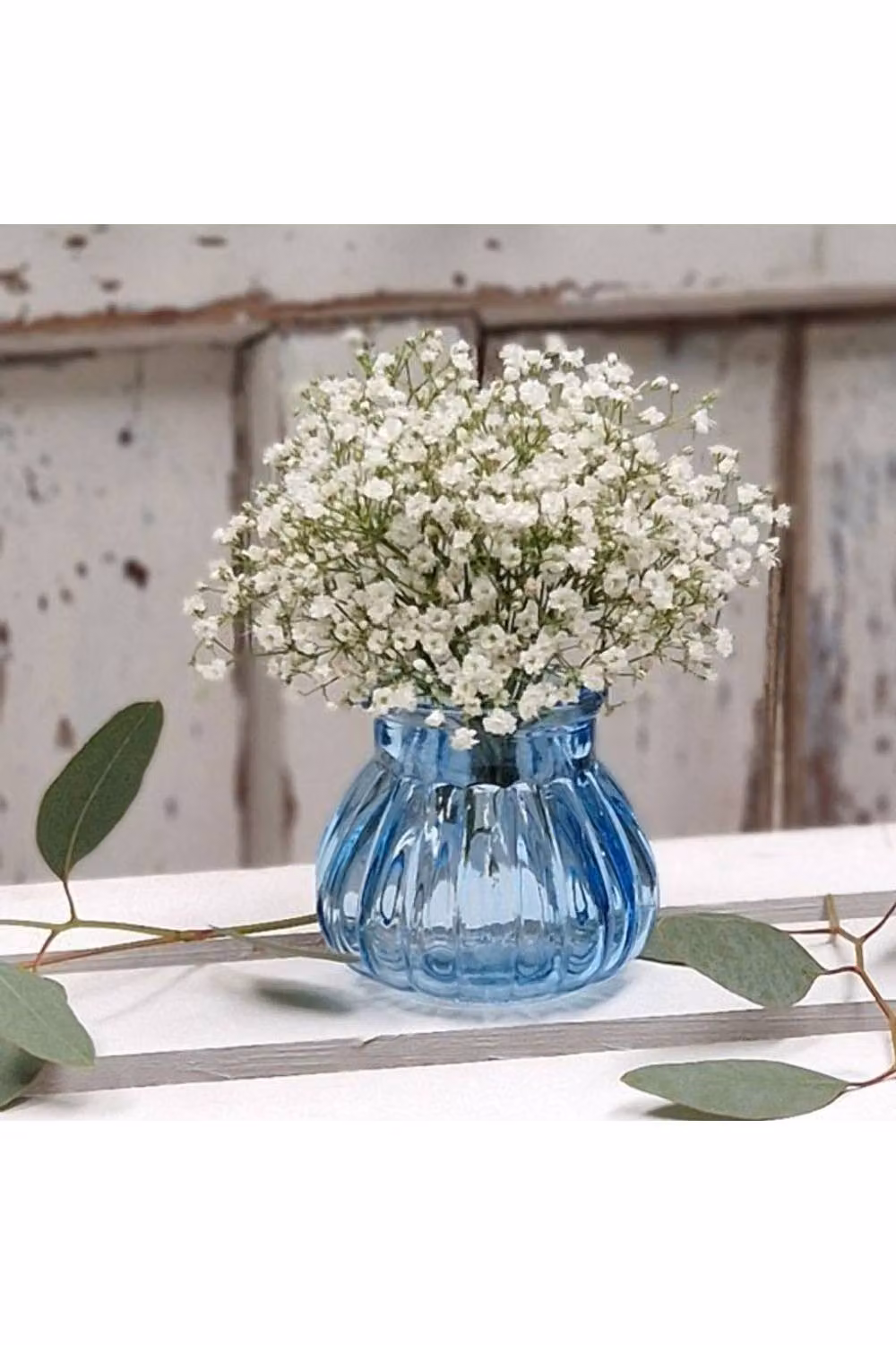KDMD Blue Veneto Bubble Glass Jar Vase, 12 Pack, Diameter: 7.5 cm – 2