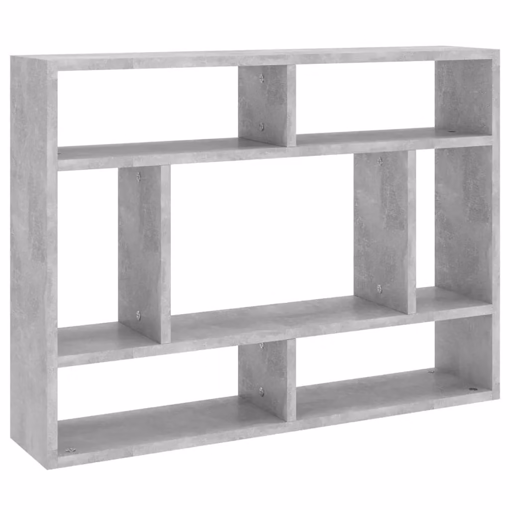 Berkfield Home Wall Mounted Modern Shelf in Concrete Grey, W: 75 cm, D: 16 cm, H: 55 cm – 2