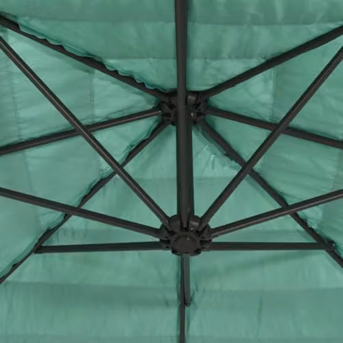 vidaXL Garden Parasol with Steel Pole and Polyester Canopy, Green, W: 246 cm, D: 246 cm, H: 230 cm – 4