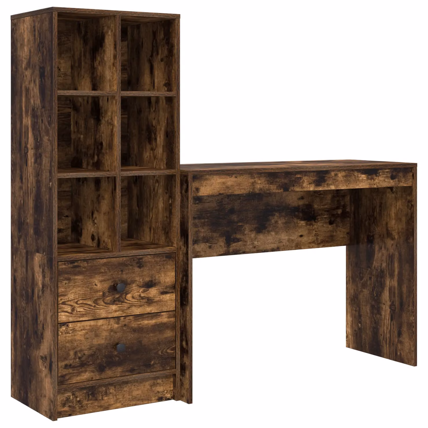 Berkfield Modern Writing Desk with Storage in Smoked Oak Brown – 2