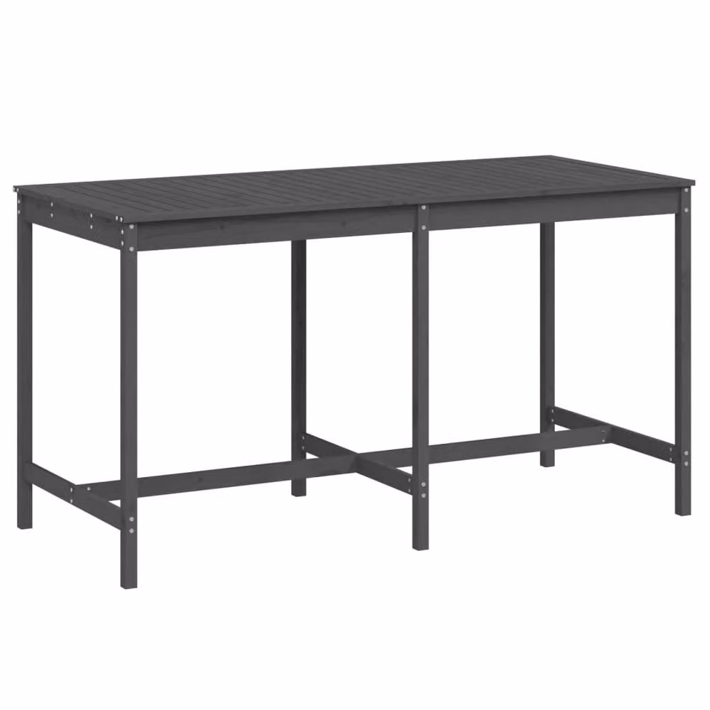 Berkfield Home Grey Solid Wood Pine Garden Table W/D/H: 203.5 x 90 x 110 cm – 3