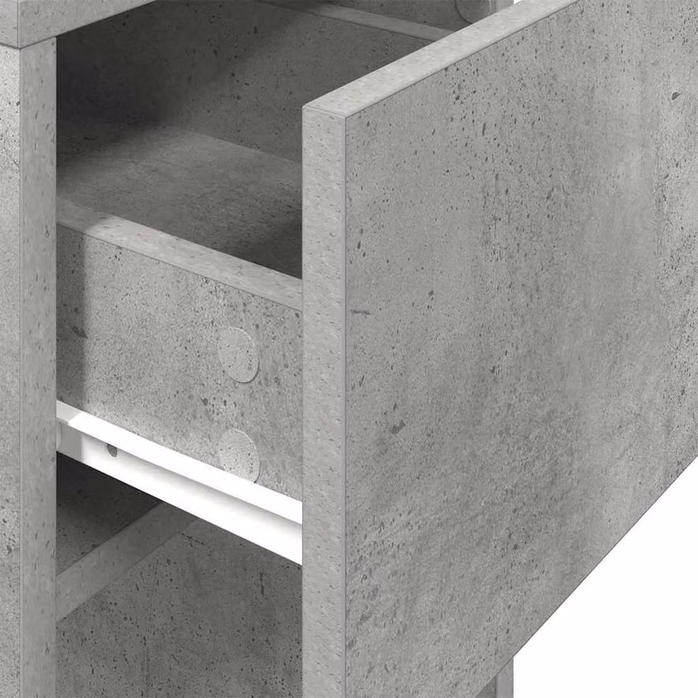Berkfield Home Computer Tower Stand with Drawer in Concrete Grey W/D/H: 30 x 44 x 74 cm – 3