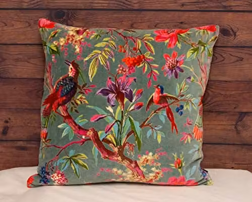 Paoletti Paradise Square Cushion Cover in Grey and Multicolour with Animal Print, W/D/H: 50 x 50 x 50 cm – 2