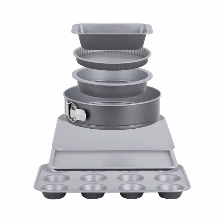 Baker & Salt Non-Stick 7 Piece Professional Baker Set in Silver