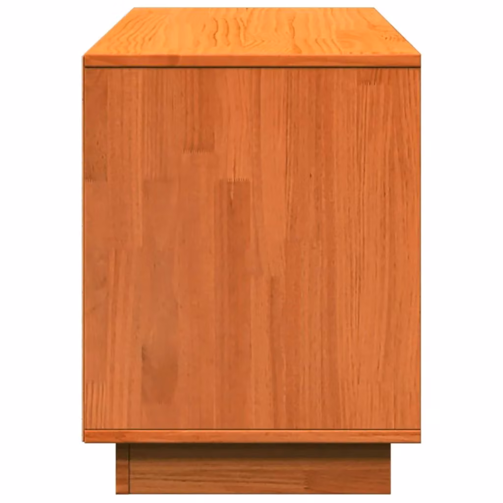Berkfield Home Wax Brown Solid Wood Pine Shoe Cabinet, W/D/H: 110 x 34 x 45 cm – 4