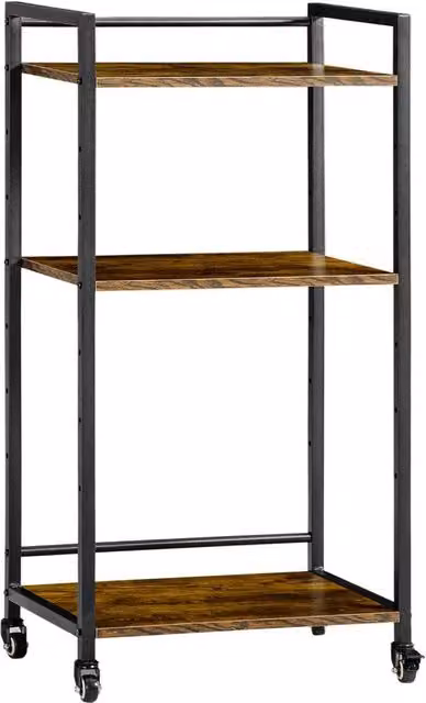 Havendro 3-Tier Brown Rolling Printer Stand and Utility Trolley with Adjustable Shelves – 1