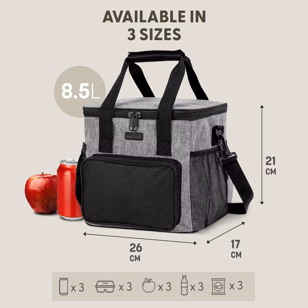 Keplin Insulated Leakproof Cooler Bag, Grey, 8.5l, W/D/H: 26 x 17 x 21 cm – 2