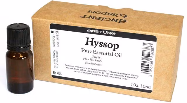 KDMK Pure Hyssop Essential Oil for Respiratory and Mood Support, Black and Transparent
