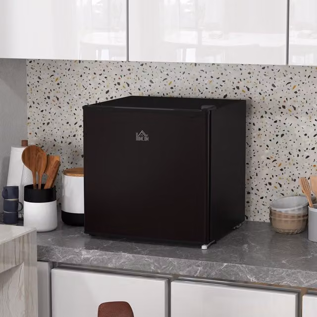 HOMCOM 35L Black Tabletop Upright Freezer with Removable Wire Shelf and Lockable Door – 1