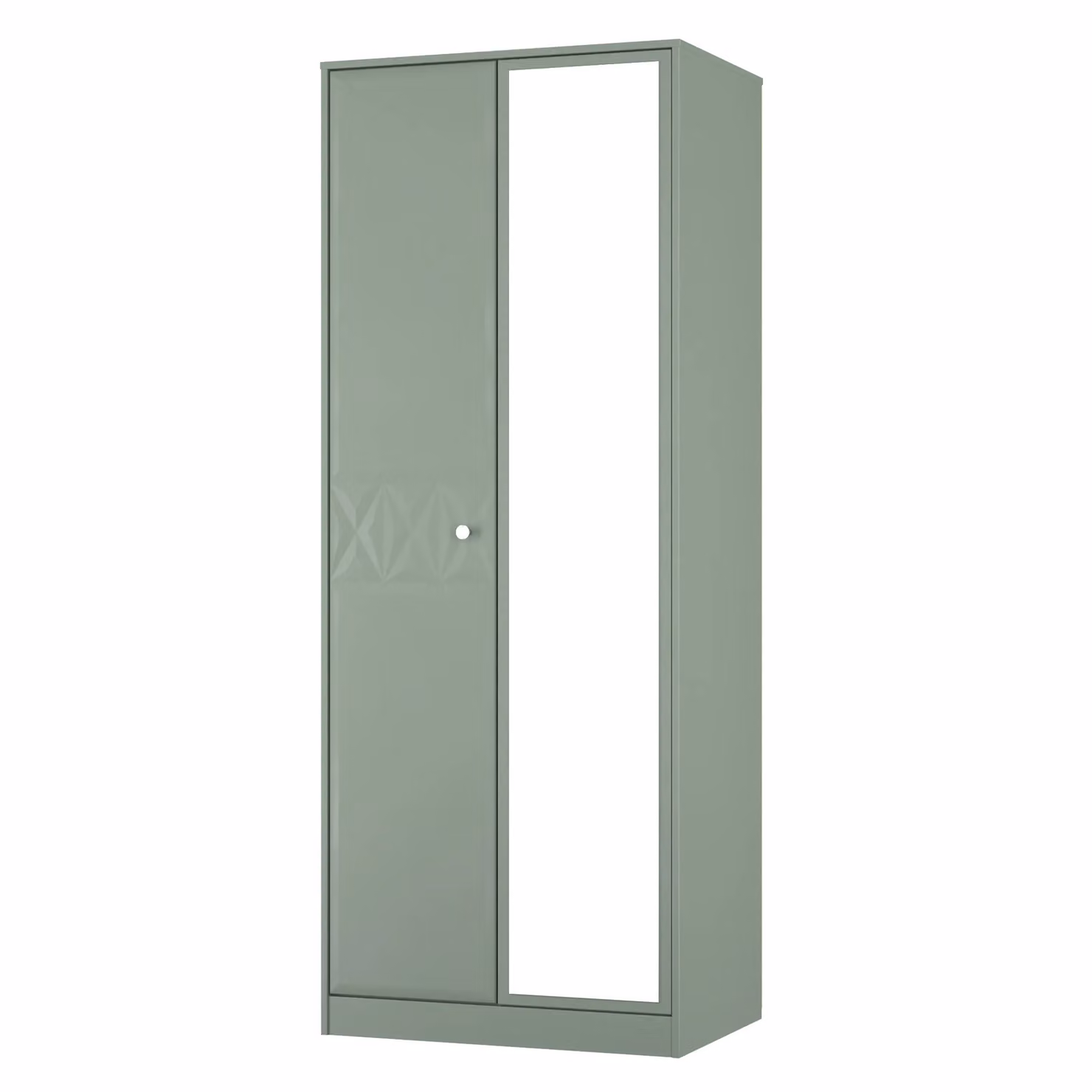 Ready Assembled 2 U Memphis Tall 2 Door Mirrored Wardrobe in Pale Green – 2