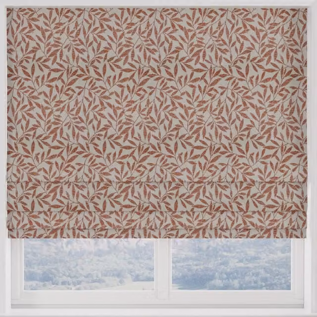 Abele Made to Measure Blackout Floral Roman Blind in Orange