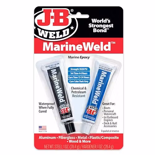 J-B Weld MarineWeld Waterproof Epoxy Adhesive, Grey and White, 2 x 30ml