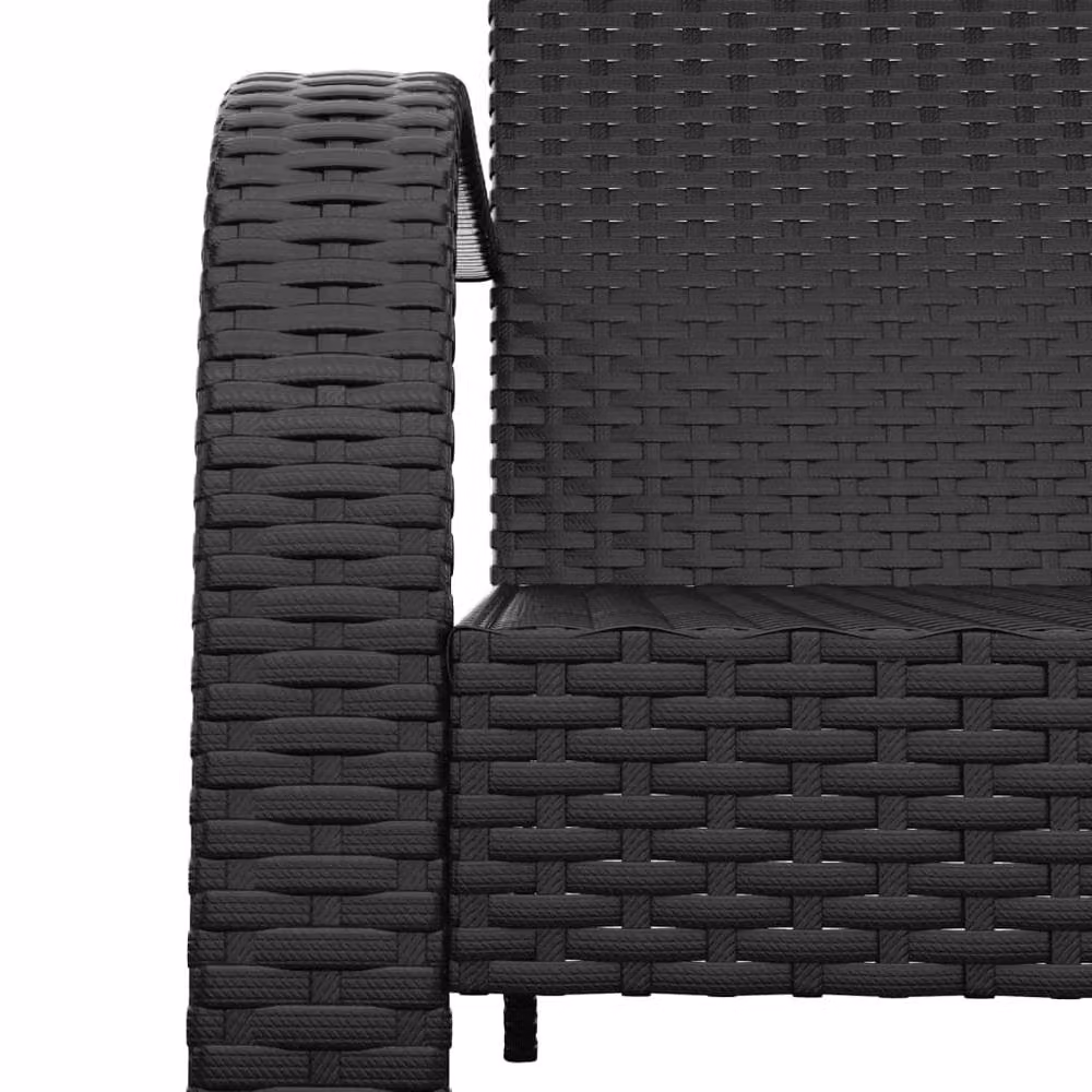 Berkfield Home Black Poly Rattan Garden Adirondack Chair – 6