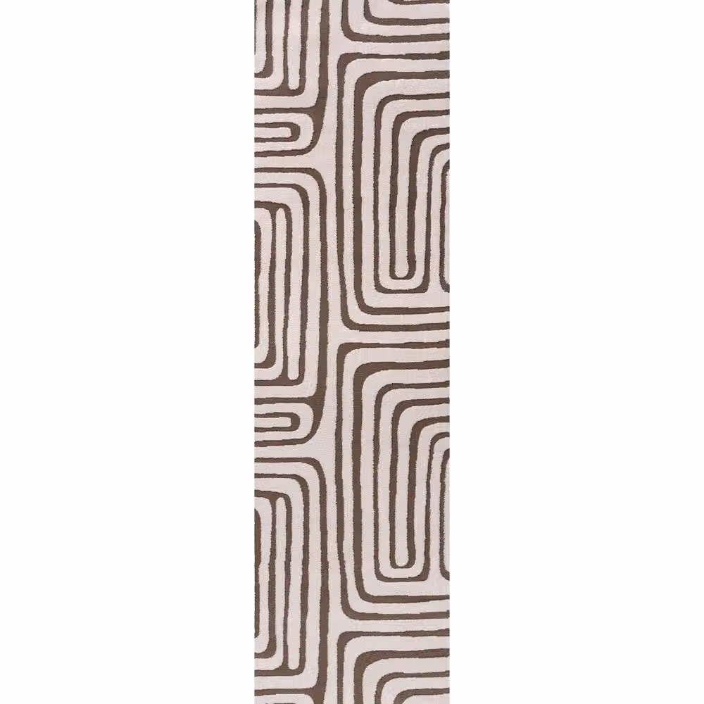 THE RUGS Loft Curved Line Soft Pile Area Rug in Taupe, W: 80 cm, L: 150 cm – 7