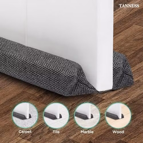 Tanness Double-Sided Foam Door Draft Excluder in Black or Grey – 4
