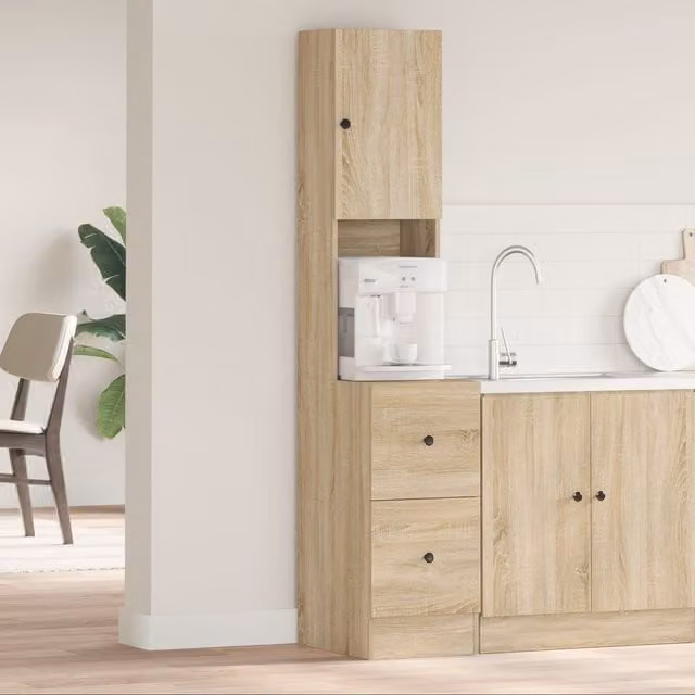 Berkfield Home Sonoma Oak Kitchen Cabinet in Beige, W/D/H: 35 x 50 x 180 cm
