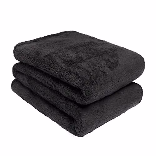 Brentfords Black Teddy Fleece Throw Blanket, W: 200 cm, D: 240 cm – 1