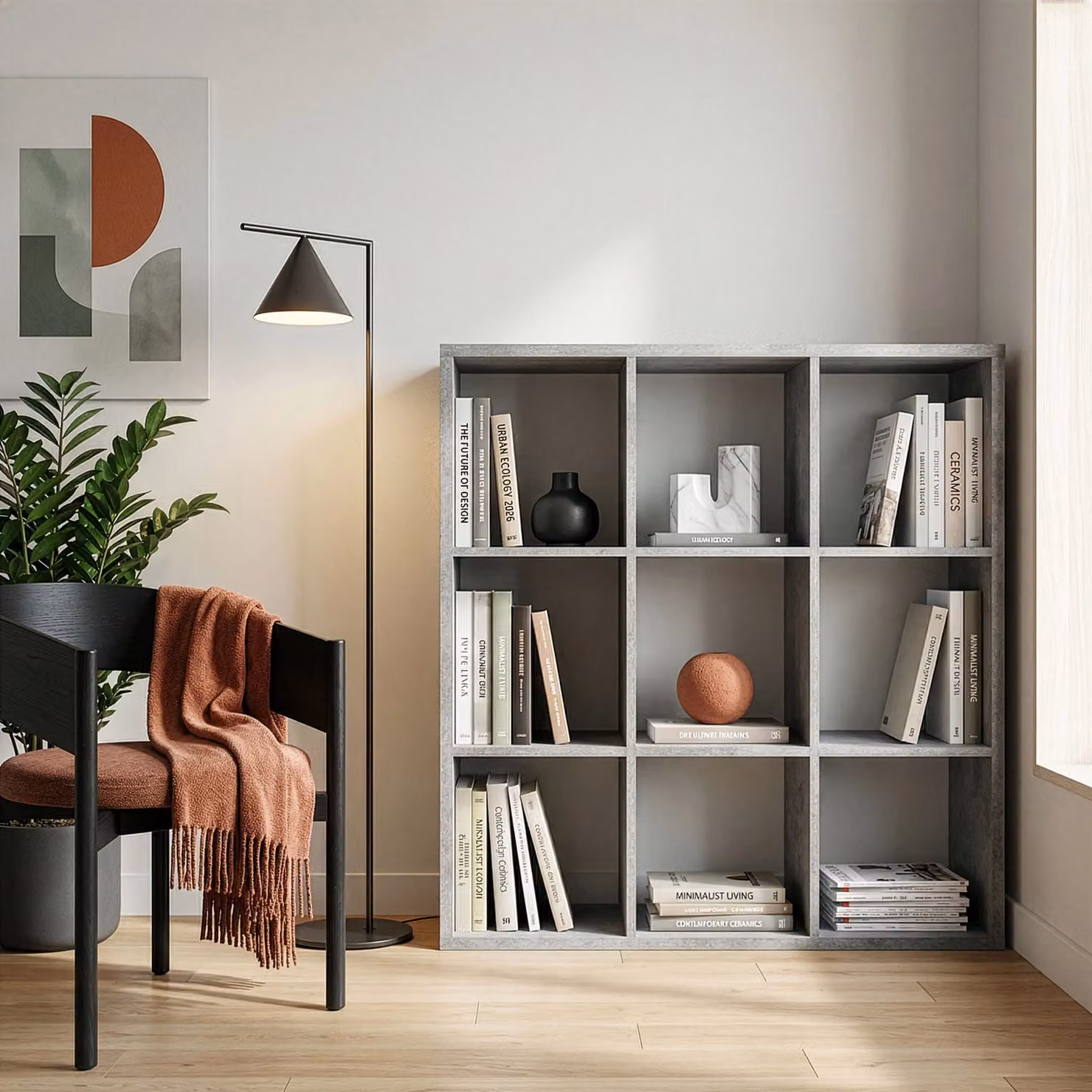 Furniture To Go Mauro 3x3 Cube Storage Unit in Grey – 3