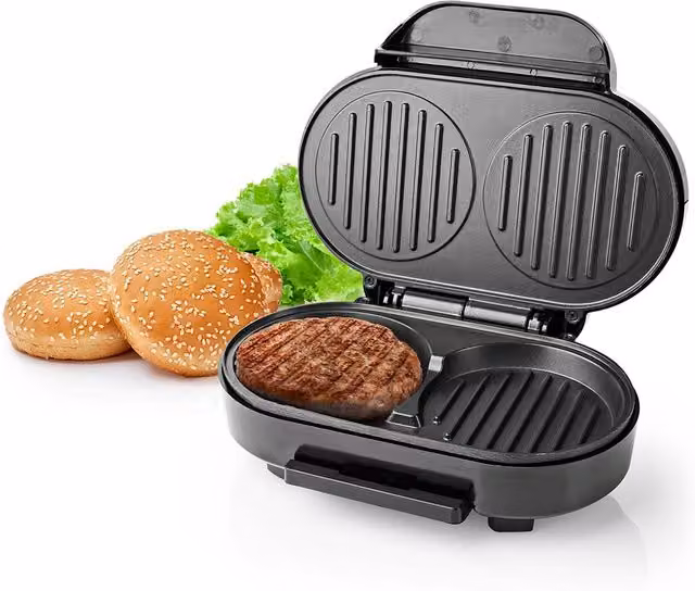 Nedis Dual Burger Maker in Black