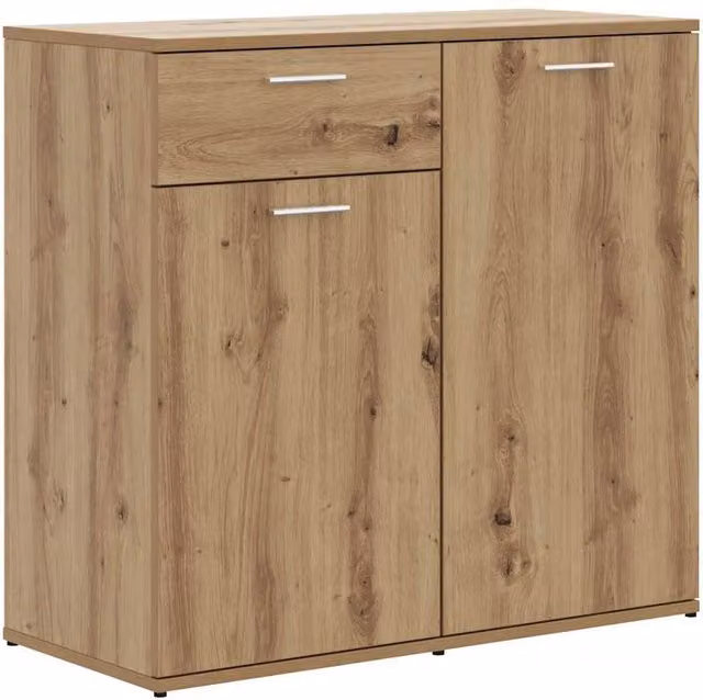 Berkfield Home Artisan Oak Sideboard in Brown, W/D/H: 80 x 36 x 75 cm