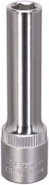 Loops 8mm Deep Drive Socket, 3/8 inch Square Drive, Chrome Vanadium Steel, Silver – 1