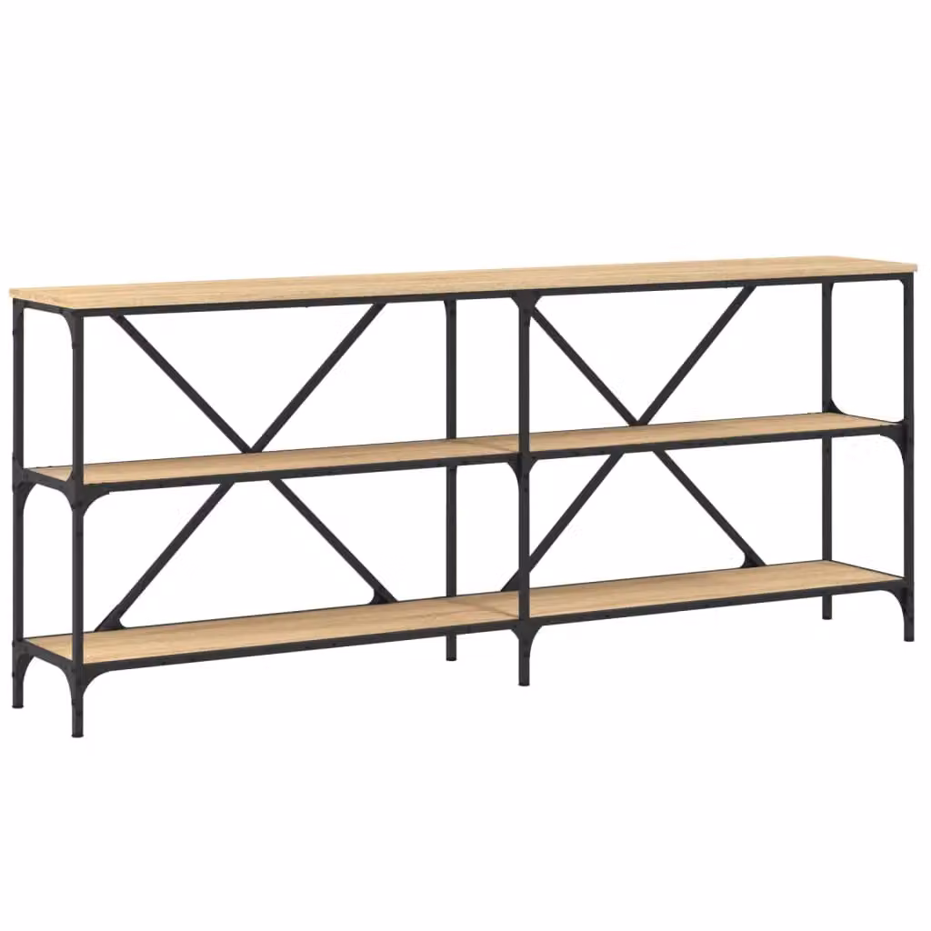 Berkfield Home Industrial Console Table in Brown Sonoma Oak, W/D/H: 180 x 30 x 75 cm – 2