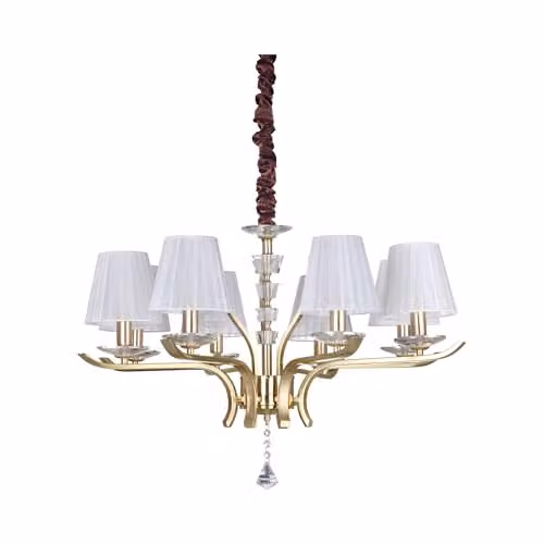 Ideal Lux Pegaso 8-Light Multi Arm Suspended Pendant Light in Brass and White