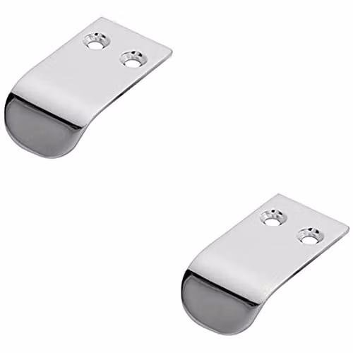 Loops 2 Pack Semi-Concealed Flush Pull Cabinet Finger Handles in Polished Chrome