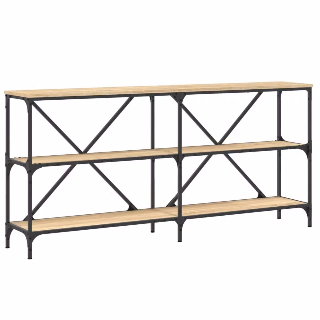 Berkfield Home Industrial Console Table in Sonoma Oak and Brown, W/D/H: 160 x 30 x 75 cm – 2