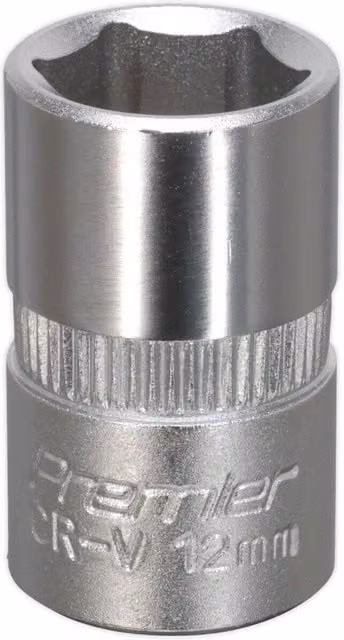 Loops 12mm Forged Steel Drive Socket 3/8 inch Square Drive Chrome Vanadium in Silver