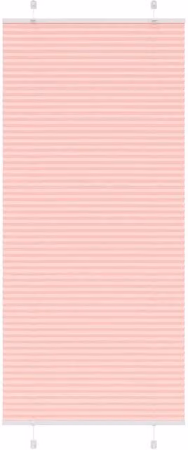Berkfield Home Pink Single Pleat Polyester Fabric Blind with Cord, W: 85 cm, H: 200 cm