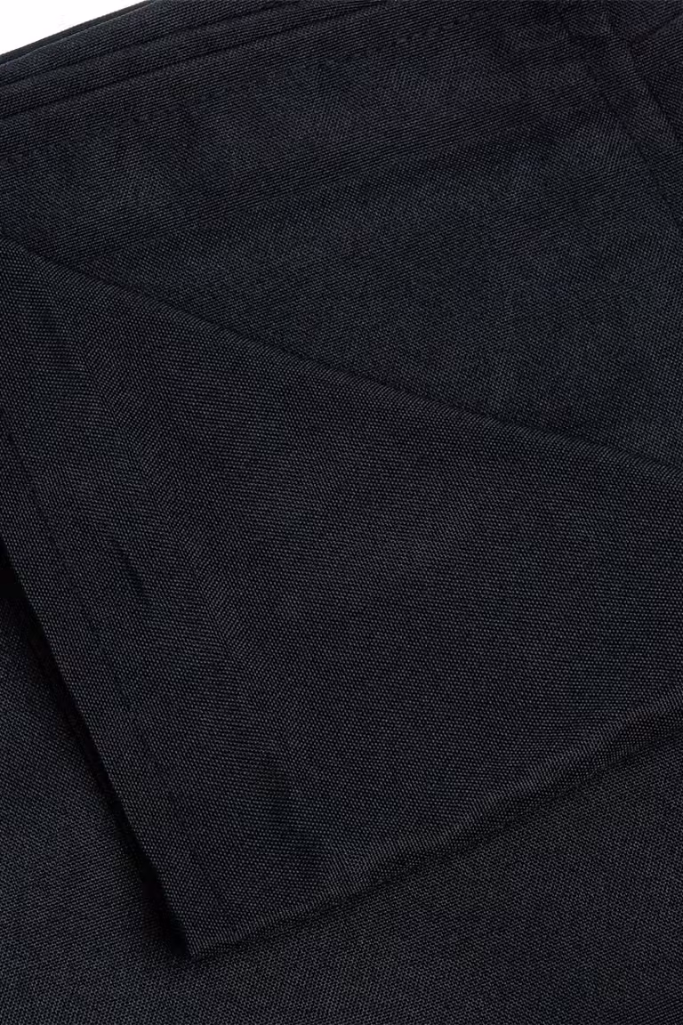 Neel Blue Rectangular Polyester and Linen Tablecloth in Black, W: 177 cm, L: 320 cm