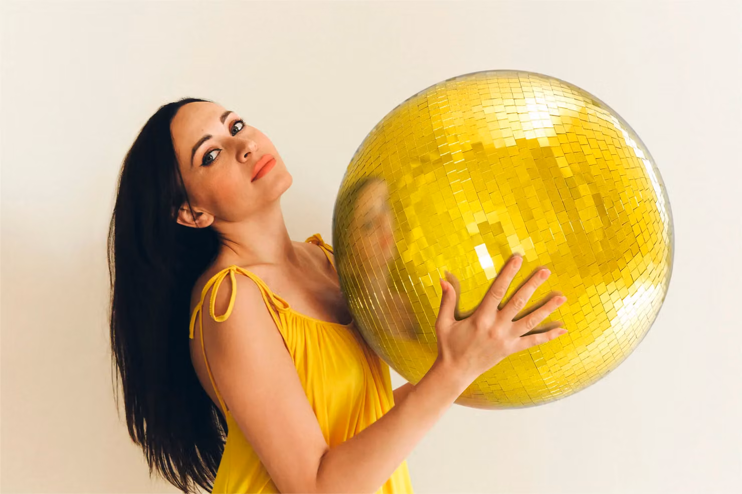 FX Lab Professional Gold Mirror Glitter Disco Ball, Diameter: 50 cm – 4