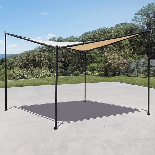 Primrose 3.5m Square Portable Steel Frame Sail Shade in Ivory
