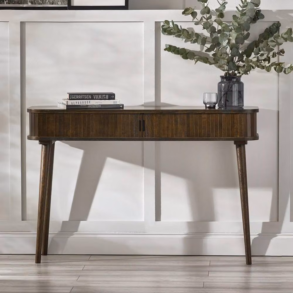 Cheshire Arran Modern Rectangular Wood Console Table in Dark Brown – 2