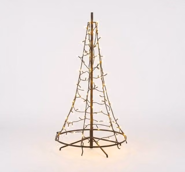 Pegdev 90cm Pre-Lit Tabletop Artificial Christmas Tree with Warm White Twinkle LEDs and Timer