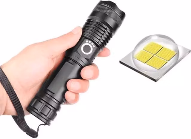 FLAVORA USB Rechargeable Super Bright LED Flashlight in Black – 1