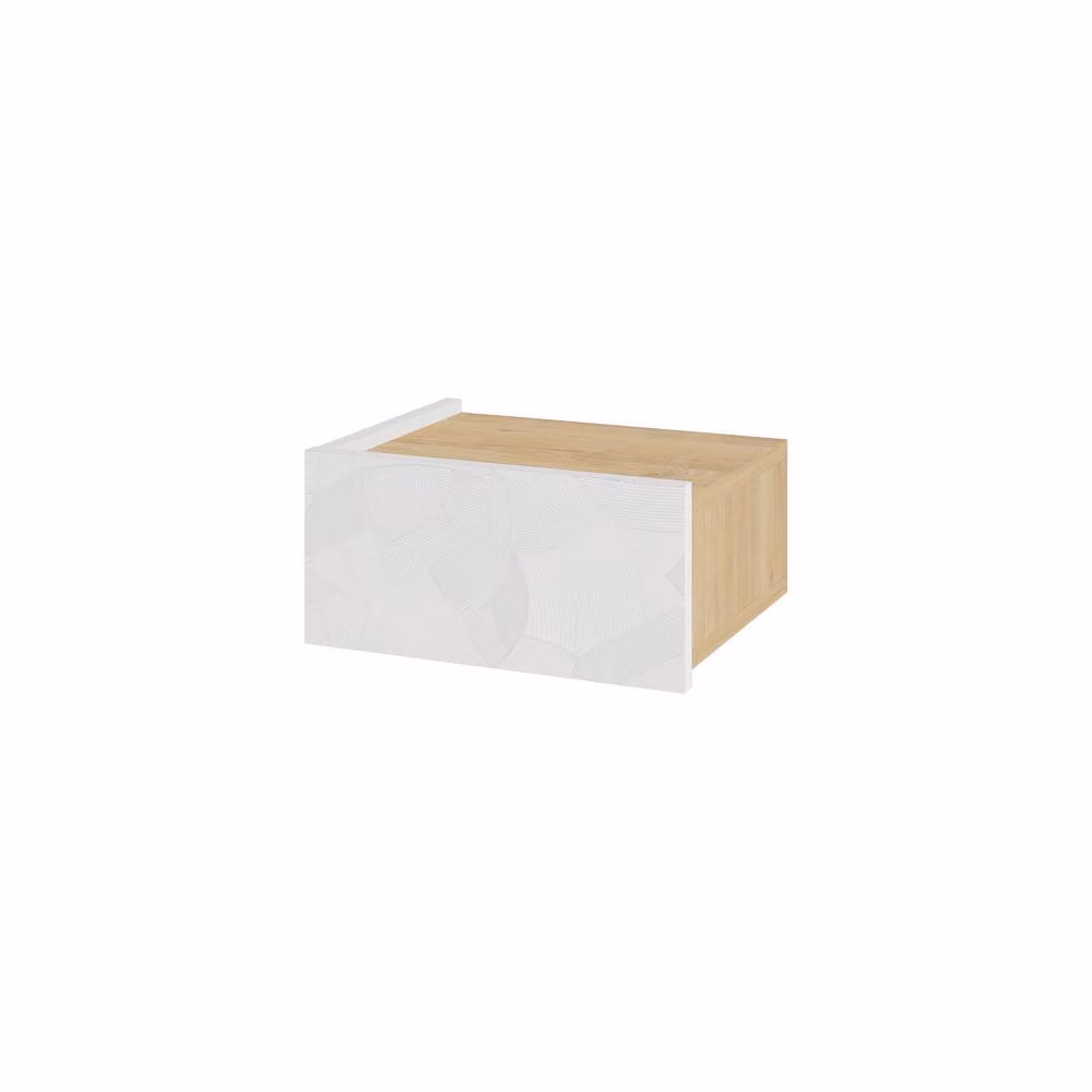 Decortie Onda Modern Wall Mounted Bedside Table with Integrated Lighting in White – 2