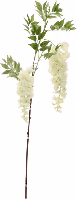 Kingsbury Gifts White 2-Headed Artificial Wisteria Floral Spray