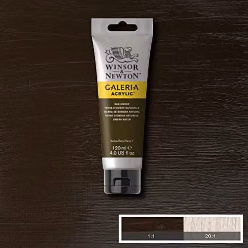 Winsor & Newton Galeria Acrylic Paint, Raw Umber, 120ml – 3